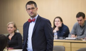 Adam Waytz at the Jacobs Center. (Photograph by Justin Runquist).