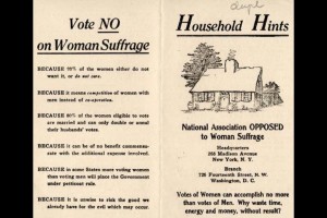 Figure 1 A 1910 poster of the “National Association OPPOSED to Woman Suffrage”