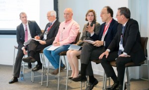 Left to right: Patrick Foulis, John Kwoka, Roni Michaely, Fiona Scott Morton, Carl Shapiro, and Barry Lynn.